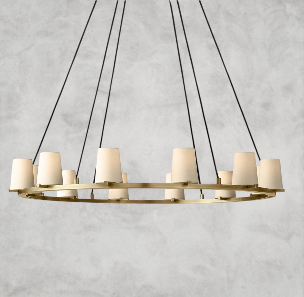 Pauillac Fabric Shade Round Chandelier 36", 48", 60"